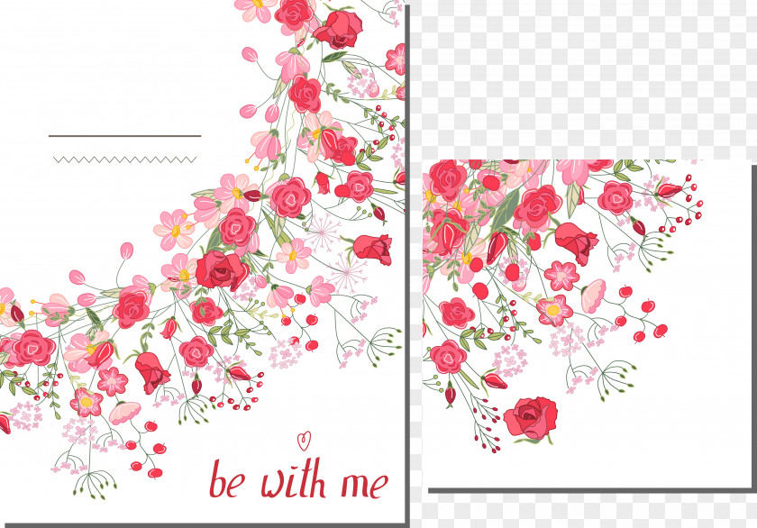 Vector Pink Roses Floral Design Euclidean Rose PNG