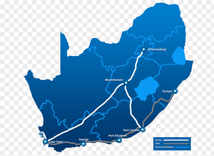 Dark Blue South Africa Map Vector Illustration PNG
