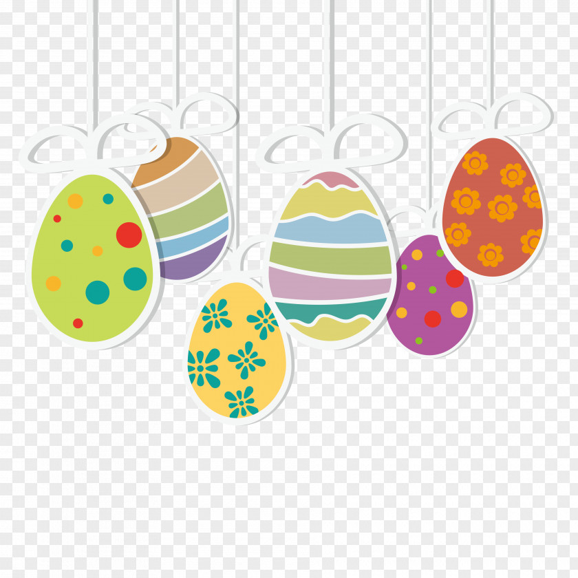 Fashion Pattern Painted Eggs Easter Postcard Clip Art PNG