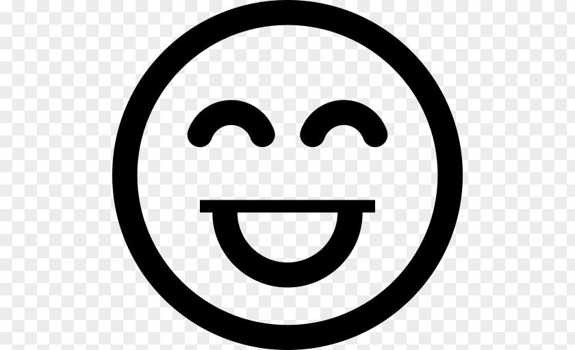 Pleased Sticker Emoji Black And White PNG