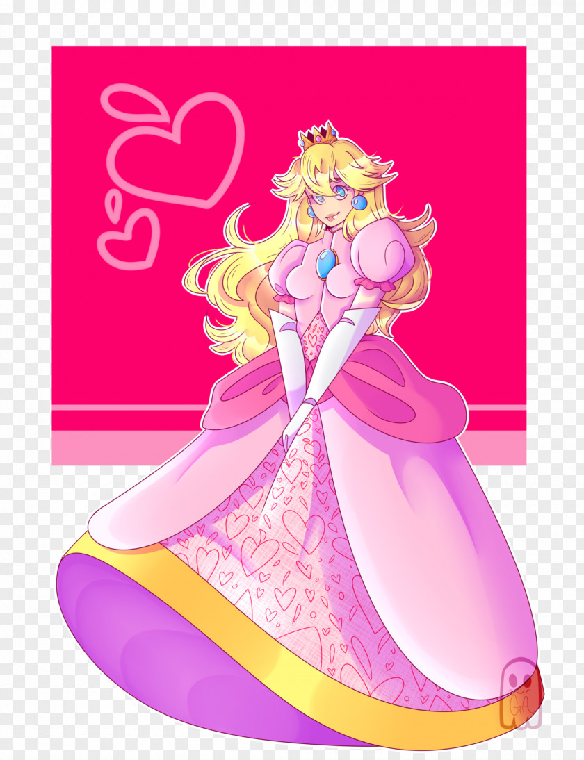 Princess Peach Parasol Illustration Costume Design Cartoon Barbie PNG