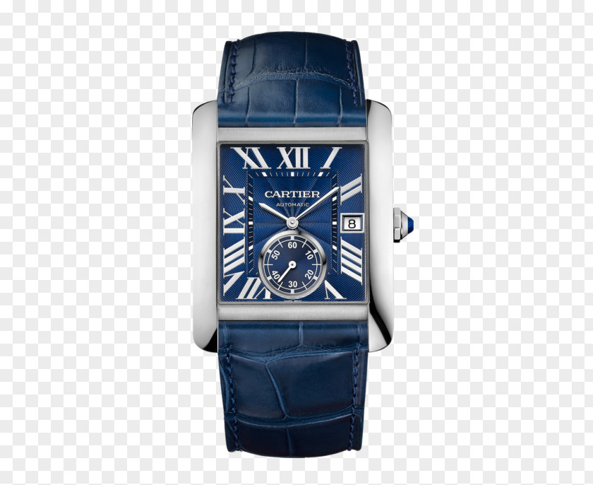 Blue Cartier Watch Watches Men's Tank Jewellery Movement PNG