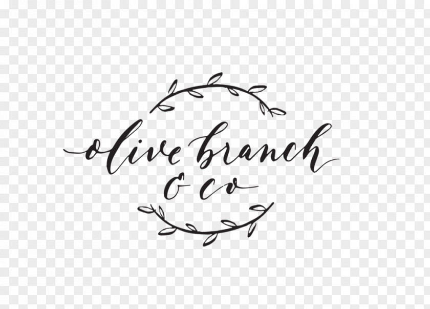Calligraphy Handwriting Olive Branch Lettering Logo PNG