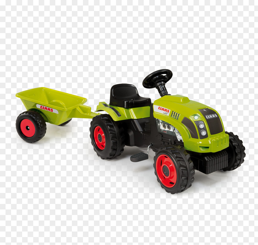 Claas Tractors Smoby 710107 Classs Licensed Tractor Toy SMOBY KINDERTRAKTOR CLAAS MIT ANHÄNGER 710108 With Trailer PNG