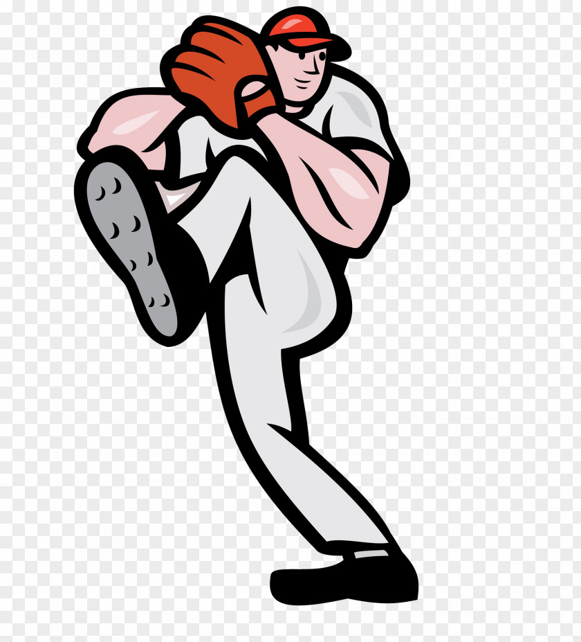 Cartoon Baseball Pitcher Illustration PNG