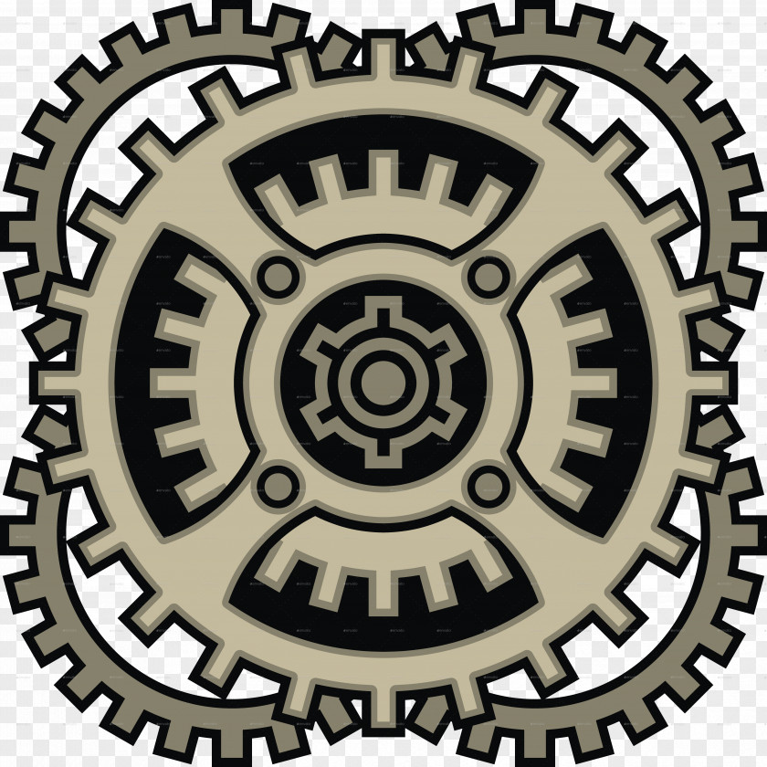 Steampunk Gear Car Logo Clip Art PNG