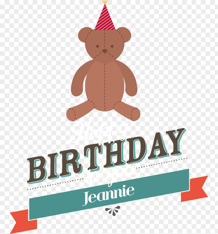 Vector Cartoon Bear Birthday Happy To You Illustration PNG