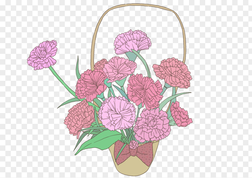 Carnation Flower Baskets PNG