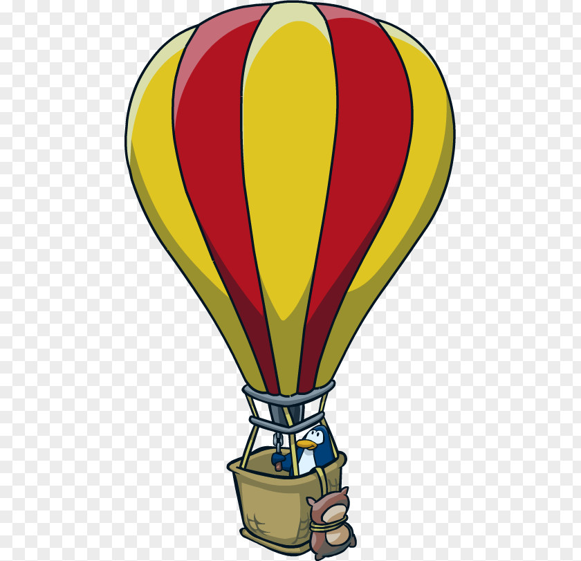 Penguin Club Hot Air Balloon Image PNG