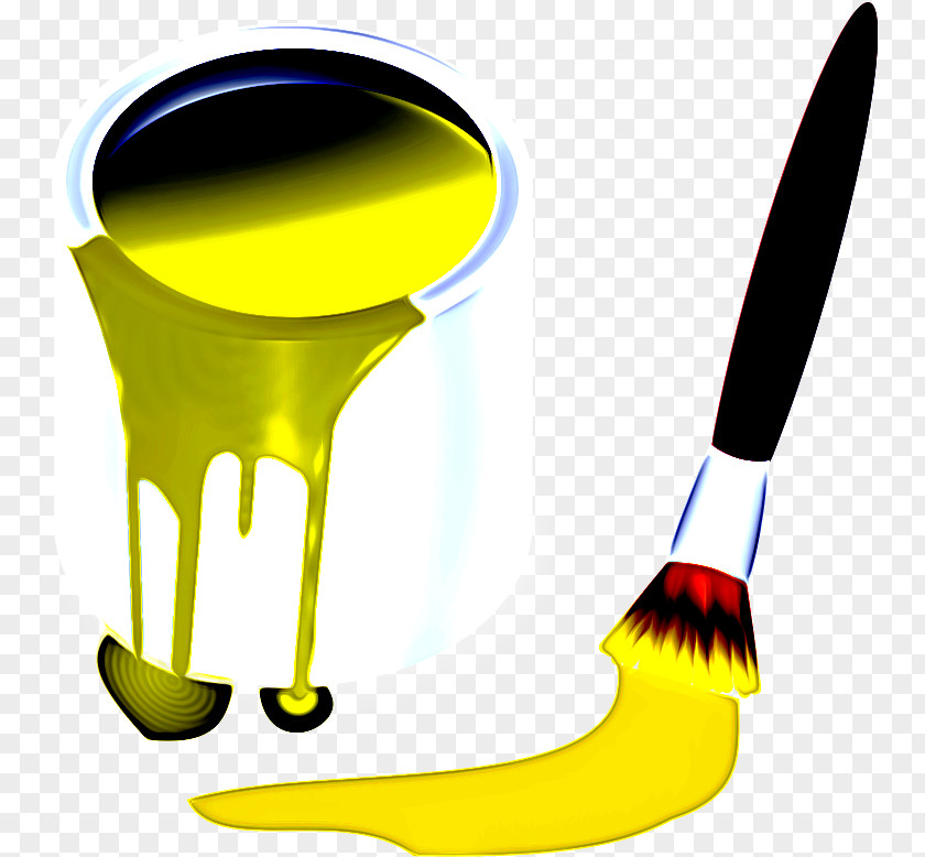 Tableware Cutlery Yellow Line Design PNG
