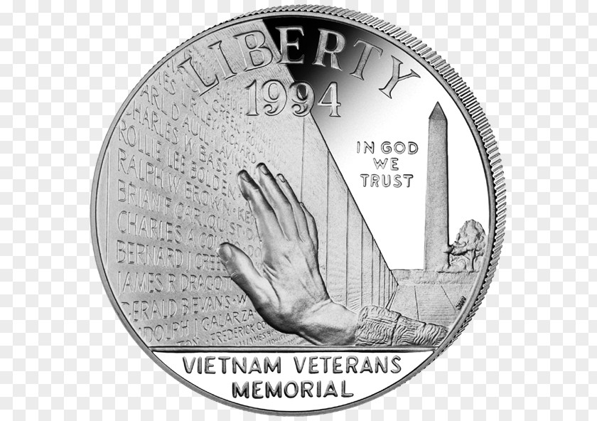 Vietnam Veterans Dollar Coin United States Of America Silver PNG