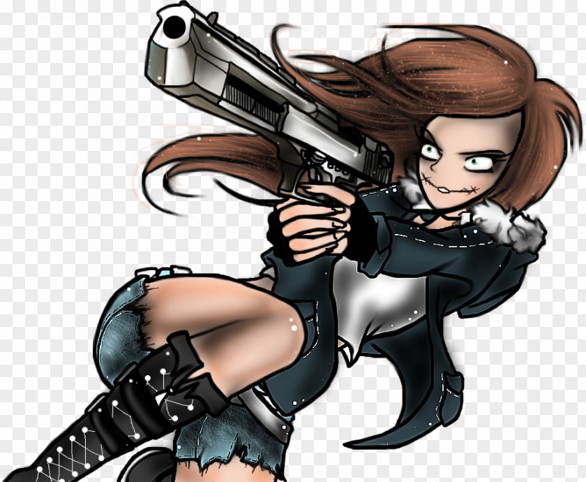 Computer Fiction Gun Cartoon Black Hair PNG