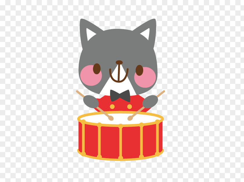 Cartoon Fox Drums Cymbal Percussion Musical Instrument Illustration PNG