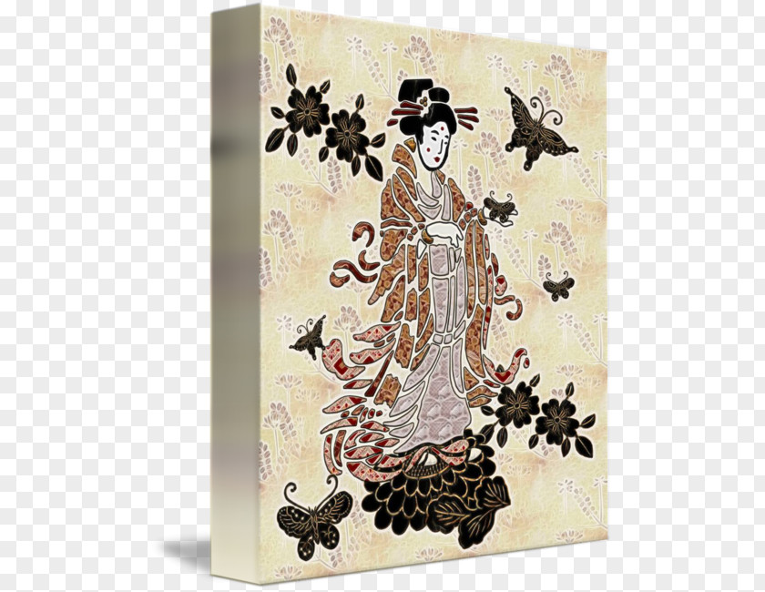 Glossy Butterflys Geisha Black And White PNG