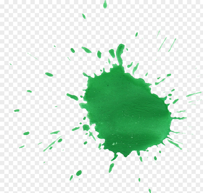 Green Watercolor Painting Splash PNG