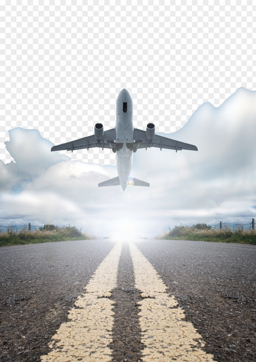 Aircraft Taking Off And Runway Clouds PNG taking off and runway clouds clipart PNG