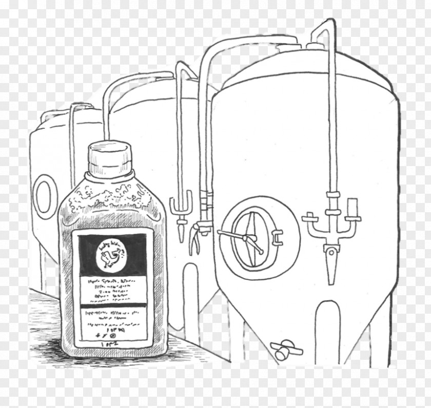 Design Glass Bottle Line Art Sketch PNG