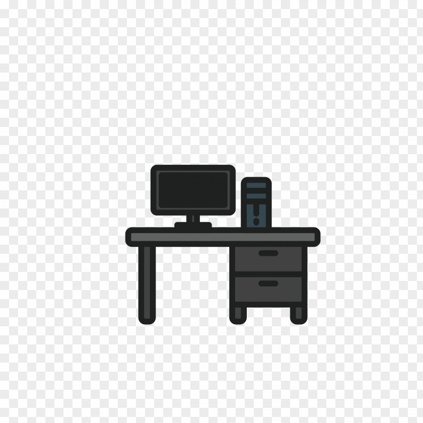 Hand Painted Computer Desk Cabinet Case Table Desktop PNG