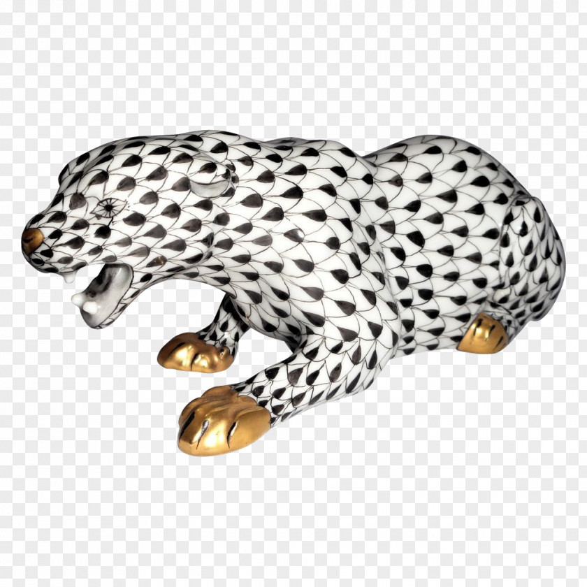 Leopard Jaguar Black Panther Cheetah Herend PNG