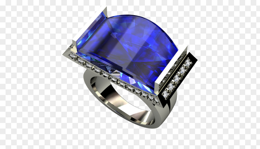 Sapphire Product Design Ring Cobalt Blue PNG