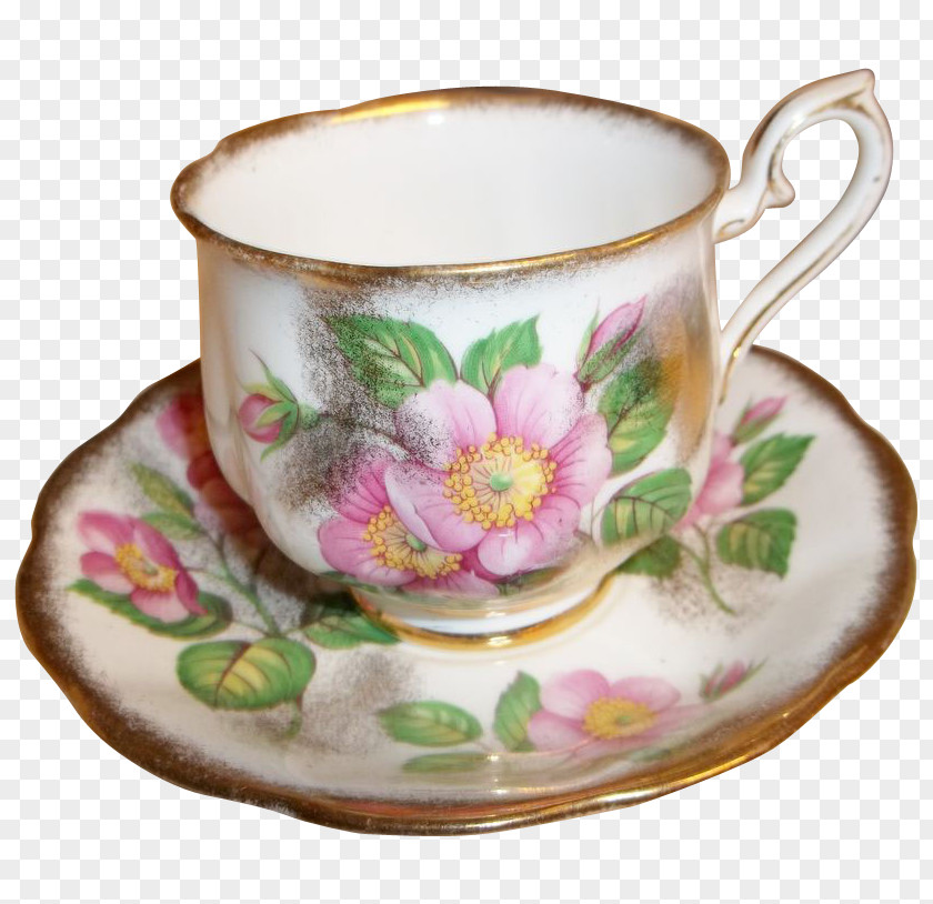 Hand Painted Teacup Tableware Saucer Coffee Cup Ceramic Mug PNG