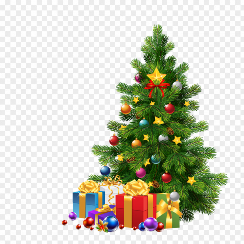 Christmas Tree HD Free Matting Material Santa Claus Ornament Clip Art PNG