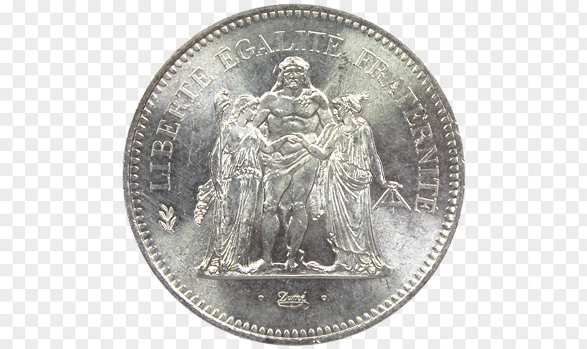 France Pièce De 50 Francs Hercule Gold Coin Silver PNG