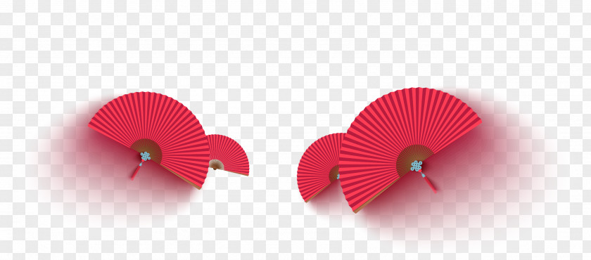 Red Fan Hand Chinoiserie PNG