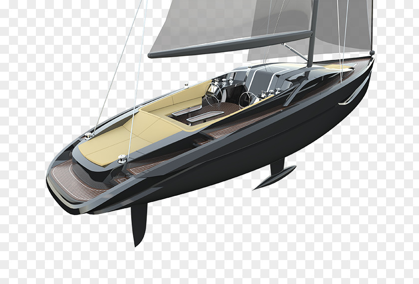 Sailing Scow 08854 Keelboat Yacht PNG