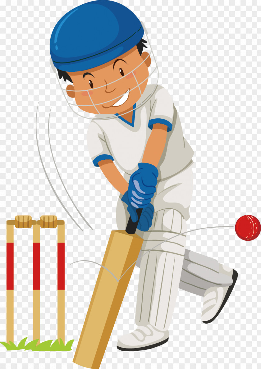 Blue Hat Cricket Ball Baseball Bat-and-ball Games PNG