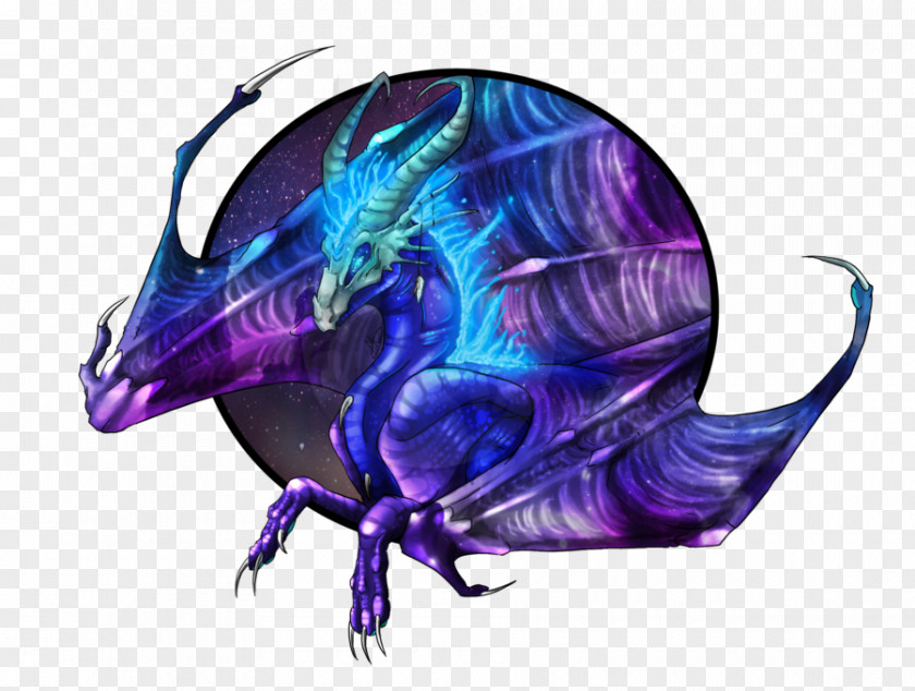 Dragon Purple Blue Art PNG