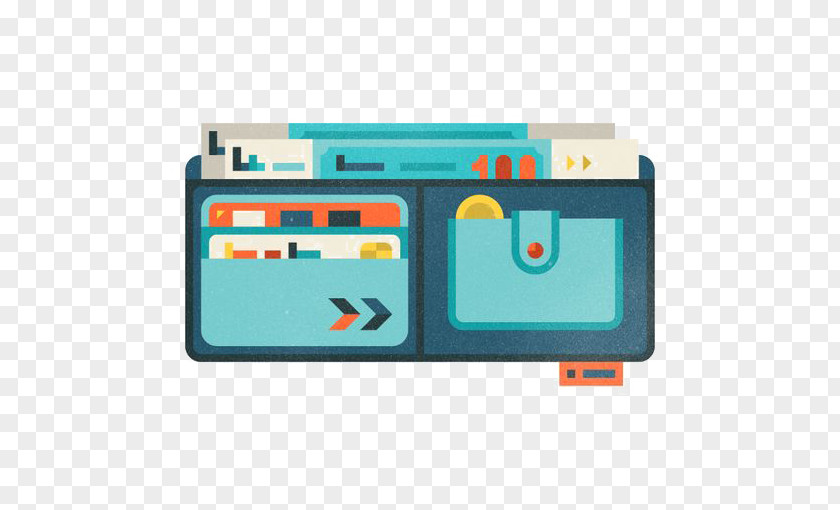 Flat Wallet Design Graphic Illustration PNG