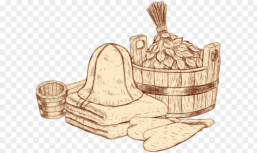 Sauna Banya Food Towel Illustration PNG