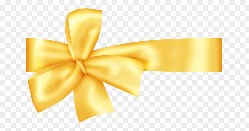 Yellow Bow Ribbon Silk PNG