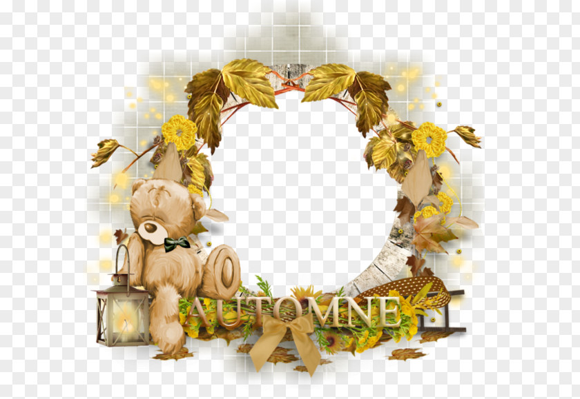 Bear Painted Decorative Wreath Of Leaves Picture Frame Blog PNG