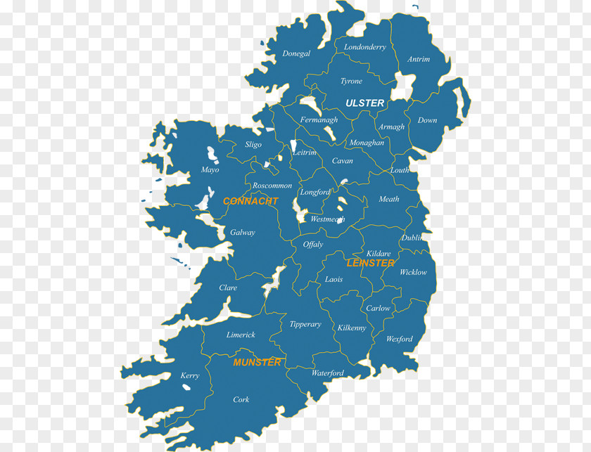 Connacht Ireland British Isles Map English Translation PNG