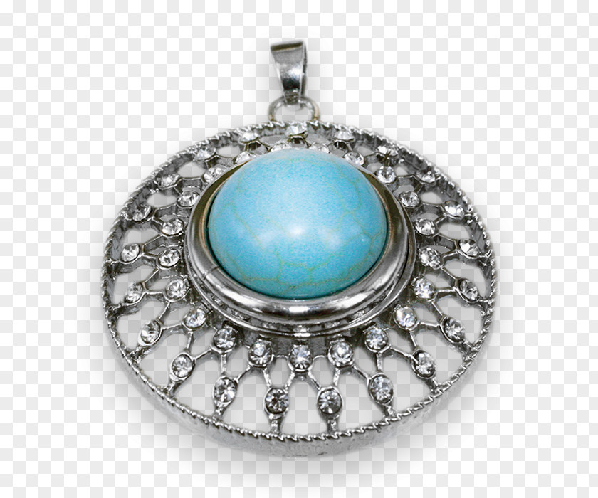 Silver Locket Turquoise Opal PNG