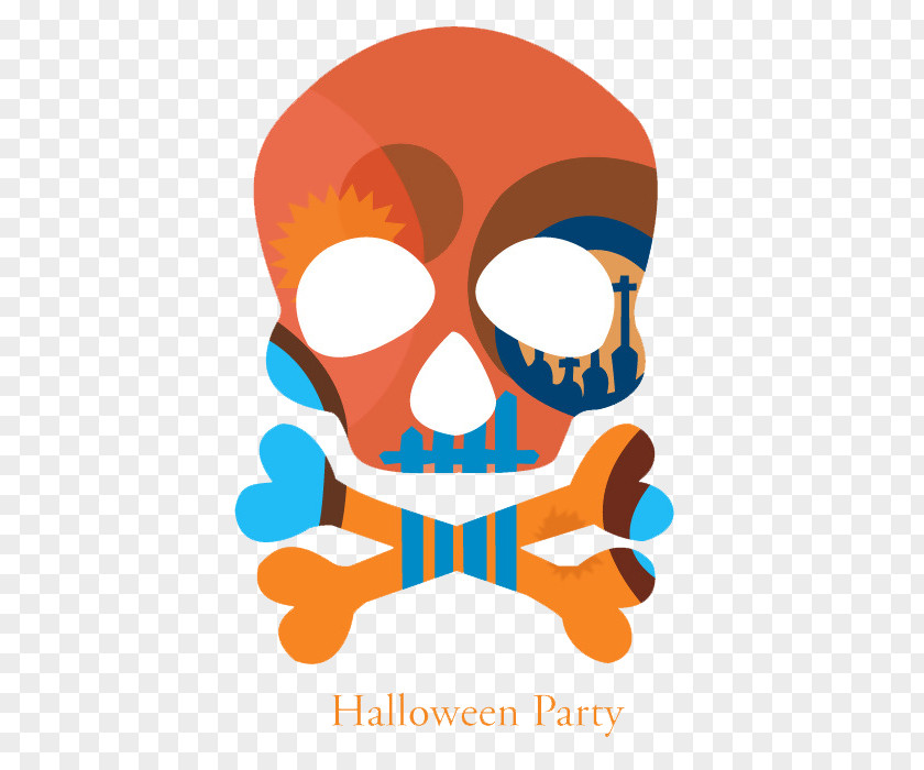 Skull Wedding Invitation Halloween Poster Illustration PNG
