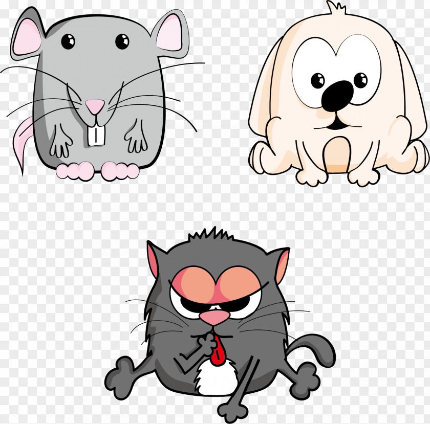 Cartoon Mouse Cat Rat Whiskers Dog PNG
