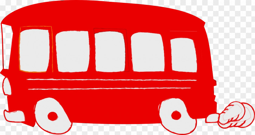 Doubledecker Bus Watercolor Background PNG