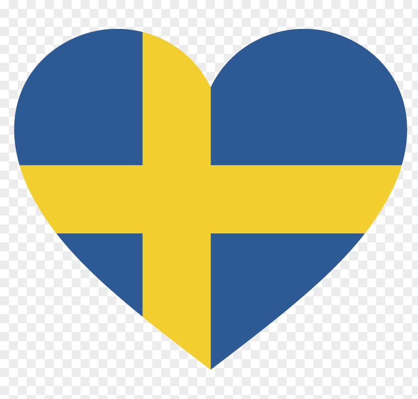Flag Of Sweden Swedish Language Heart PNG