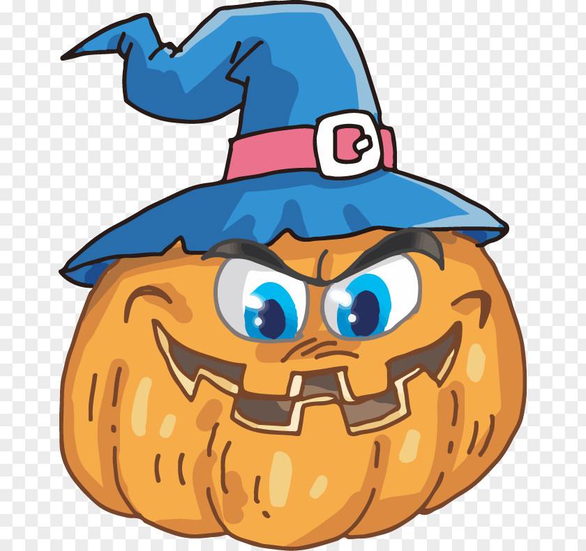 Hand-painted Evil Pirate Pumpkin Pattern Jack-o-lantern Halloween Cartoon Clip Art PNG