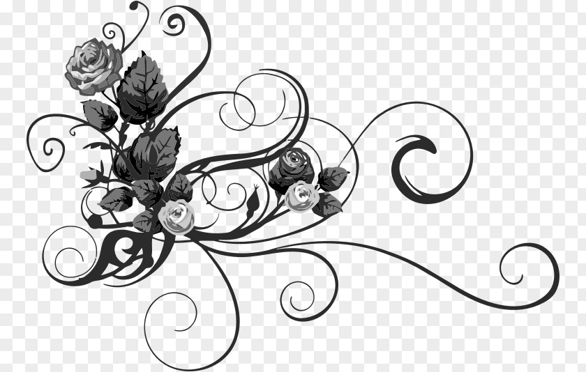 Rose Flourish Flower Clip Art PNG