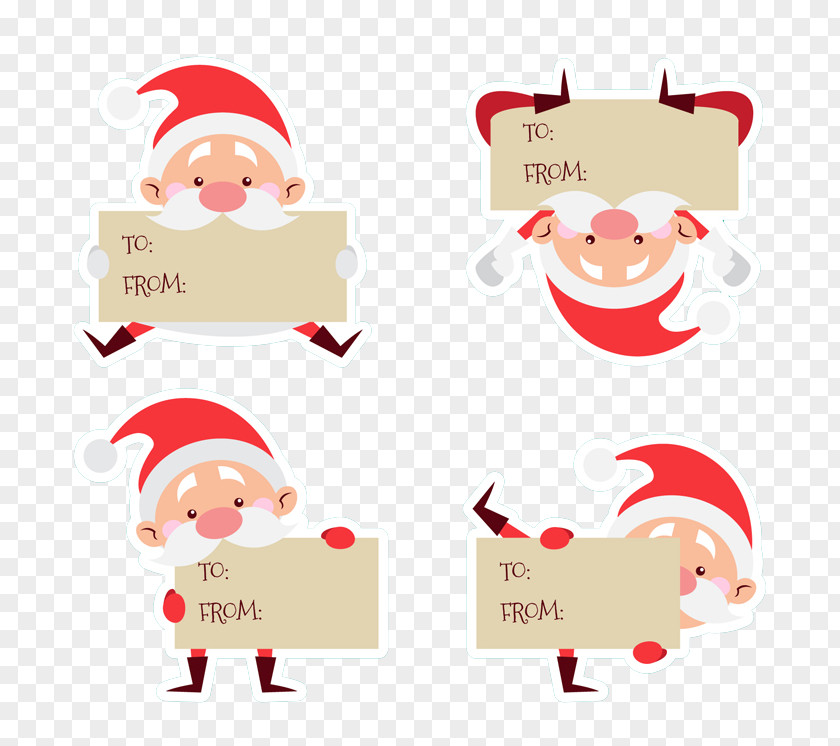 Santa Claus Vector Notes Christmas Clip Art PNG