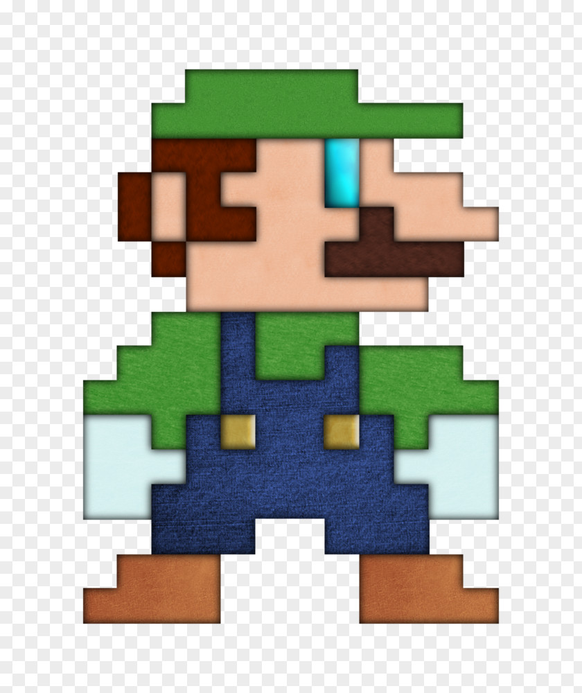 8 BIT Super Mario Bros. Kart Luigi PNG