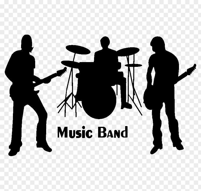 Musical Ensemble Silhouette Drummer Text PNG ensemble Text, music band clipart PNG