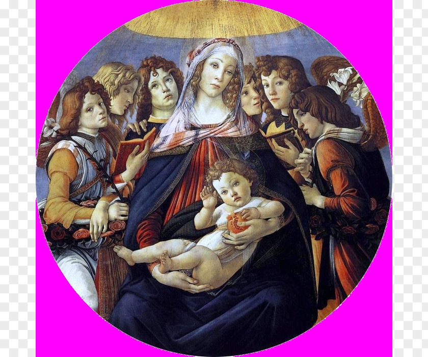 Painting Madonna Of The Pomegranate Magnificat Uffizi Salting PNG