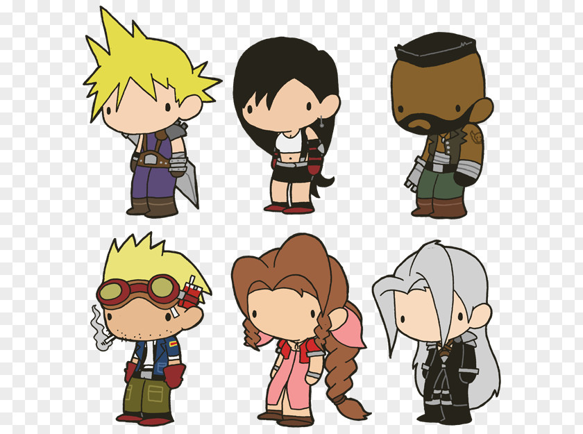 Final Fantasy Barret Wallace Aerith Gainsborough Cloud Strife Sephiroth Tifa Lockhart PNG