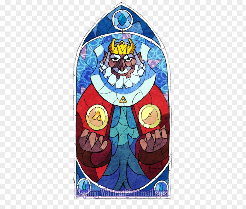 King Of Hyrule Stained Glass Cartoon Fiction PNG