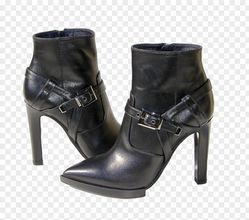 Boot High-heeled Shoe Leather PNG